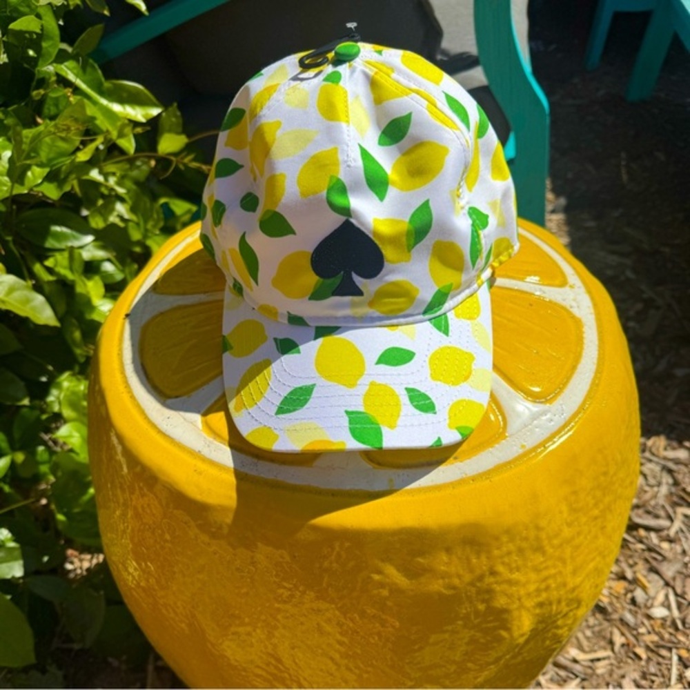 Kate Spade Green/Yellow lemon cap w/ elastic in back🍋so cute & sporty 🍋 zoom in: